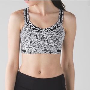 Lululemon Rack Pack Bra Miss Mosaic White Posey Black White Black 6